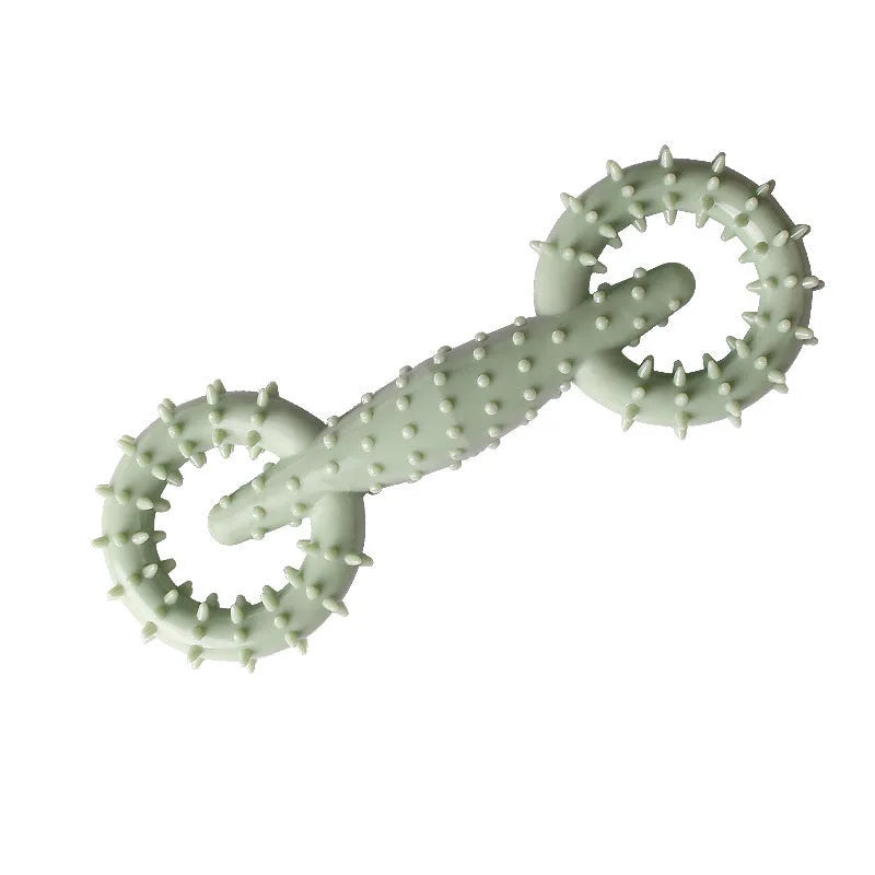 Blue TPR dog chew toy ring measuring 16cm in diameter for teething puppies