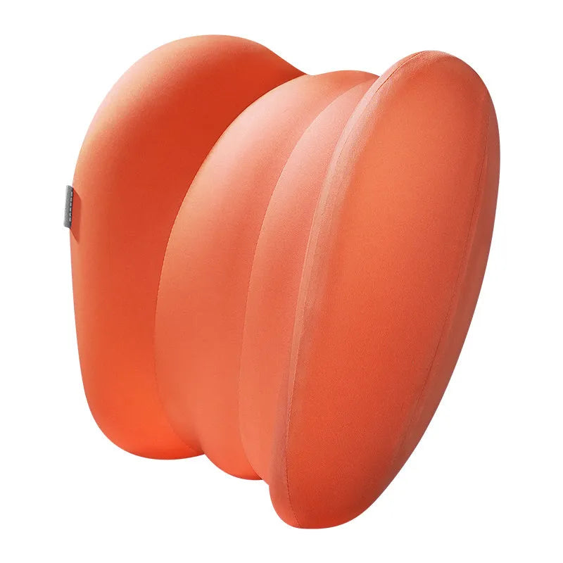 Grey and orange head restraint set for suspension bin cars with memory foam interior