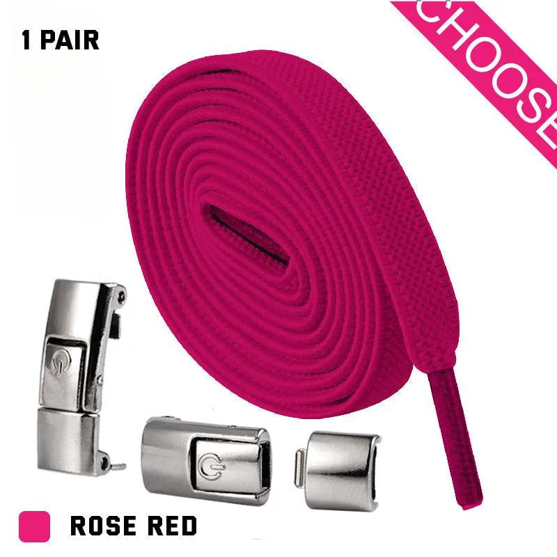 8mm wide press lock elastic shoelaces with flat profile and soft cotton construction