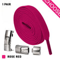8mm wide press lock elastic shoelaces with flat profile and soft cotton construction