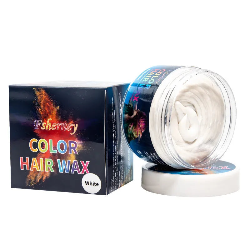 120g tub of hair styling clay shown in one of its nine colour options: Blue, Green, Orange, Purple, Red, Rose, White, Yellow, or Granny Grey.