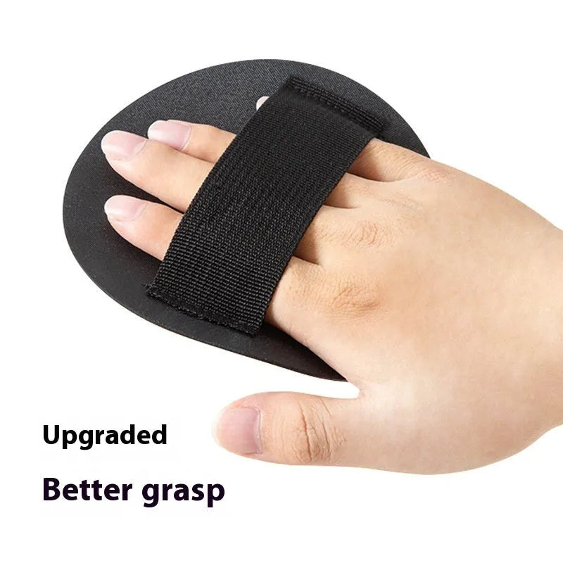 Pink round cake shaped bath towel grip with finger-style rubber protrusions for enhanced towel holding