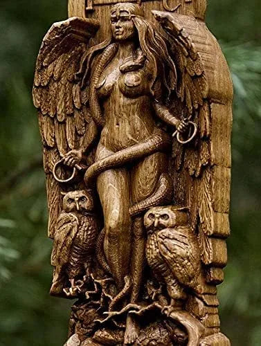 A detailed synthetic resin statue of a Greek goddess, 22cm tall, in one of three available colour options.
