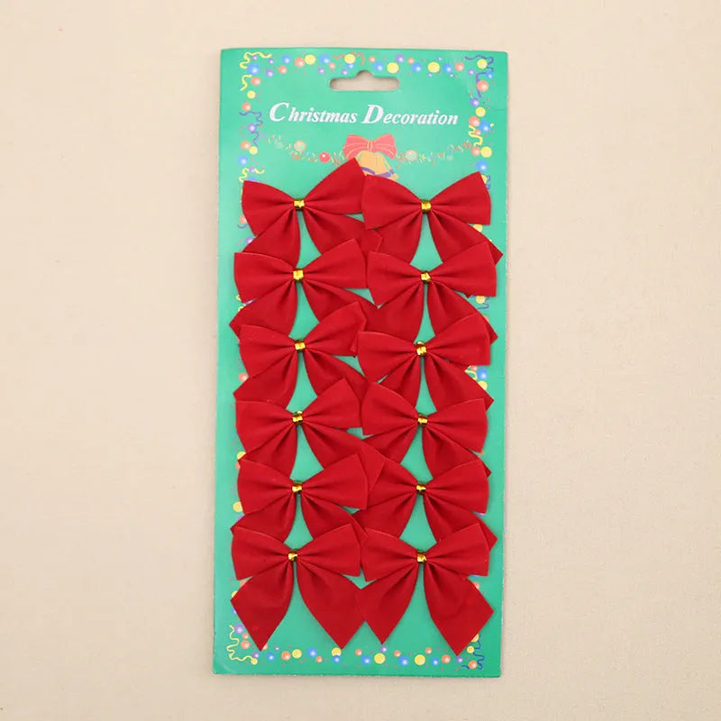 Red, gold, red gold, and silver 5 cm polyester Christmas decoration bows.