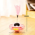 Pink cat stick toy with self-hi tumbler turntable measuring 17cm for indoor play