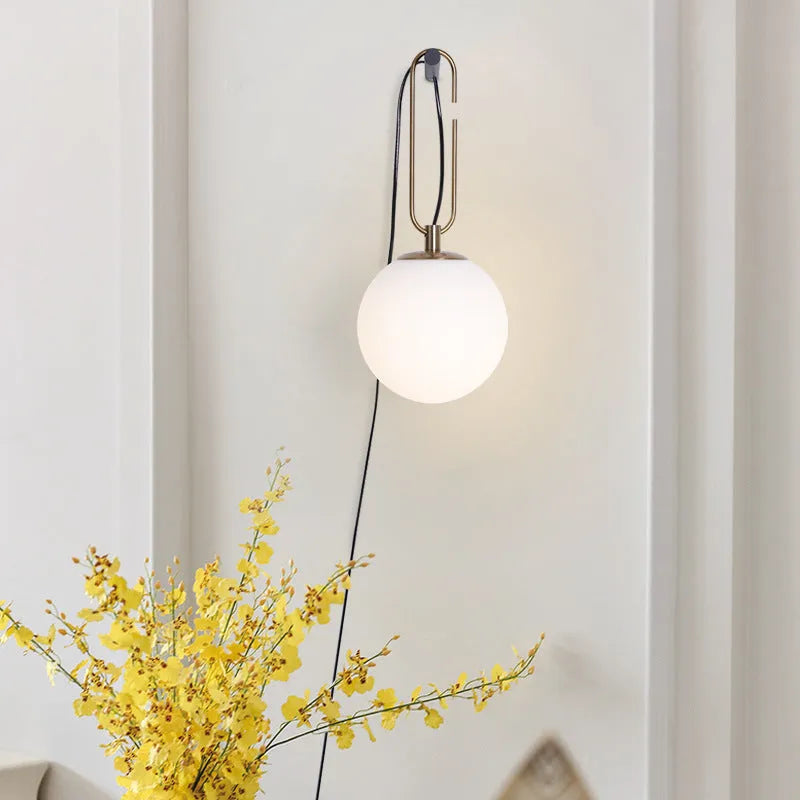 Modern European style glass wall lamp showing clean design with choice of light colours