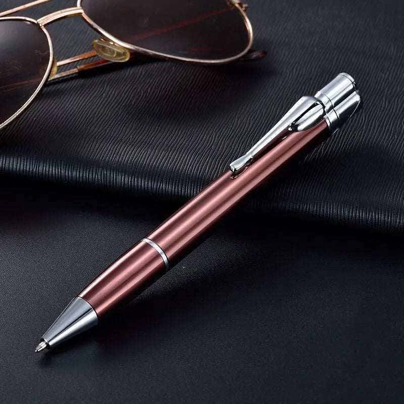 Windproof metal jet flame pen lighter in assorted colours on a key chain