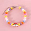 Colourful plastic bead pet necklace for dogs and cats with adjustable sizing options