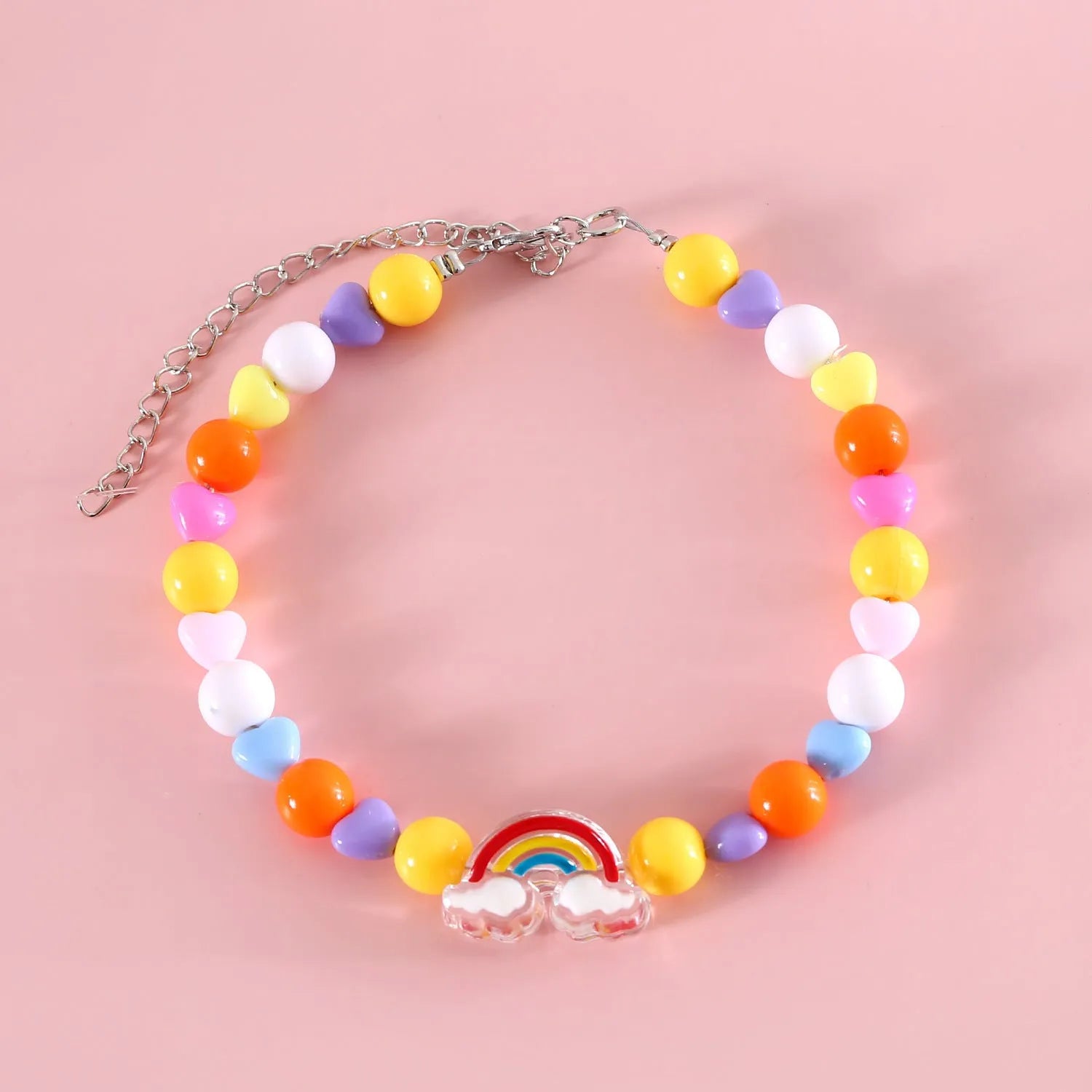 Colourful plastic bead pet necklace for dogs and cats with adjustable sizing options