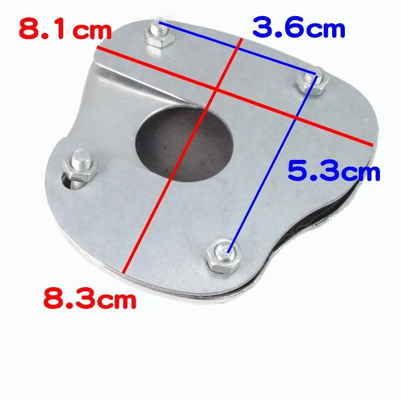 Metal motorcycle brake pedal skid plate for motorbike and scooter installation