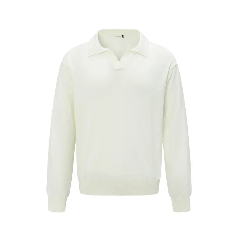 Men's loose fit acrylic pullover sweater in black, dark grey and creamy white colours