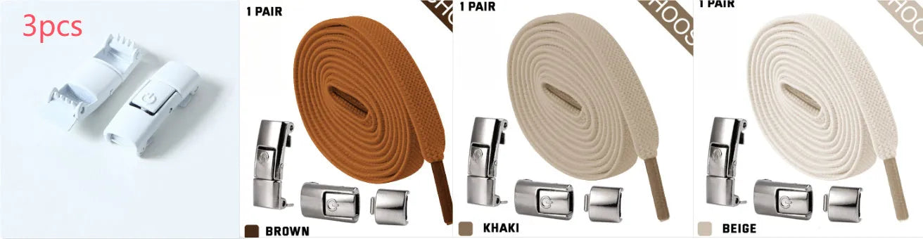 8mm wide press lock elastic shoelaces with flat profile and soft cotton construction