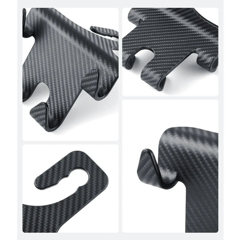 Black car multifunction hook and mobile phone holder bracket for rear seat installation
