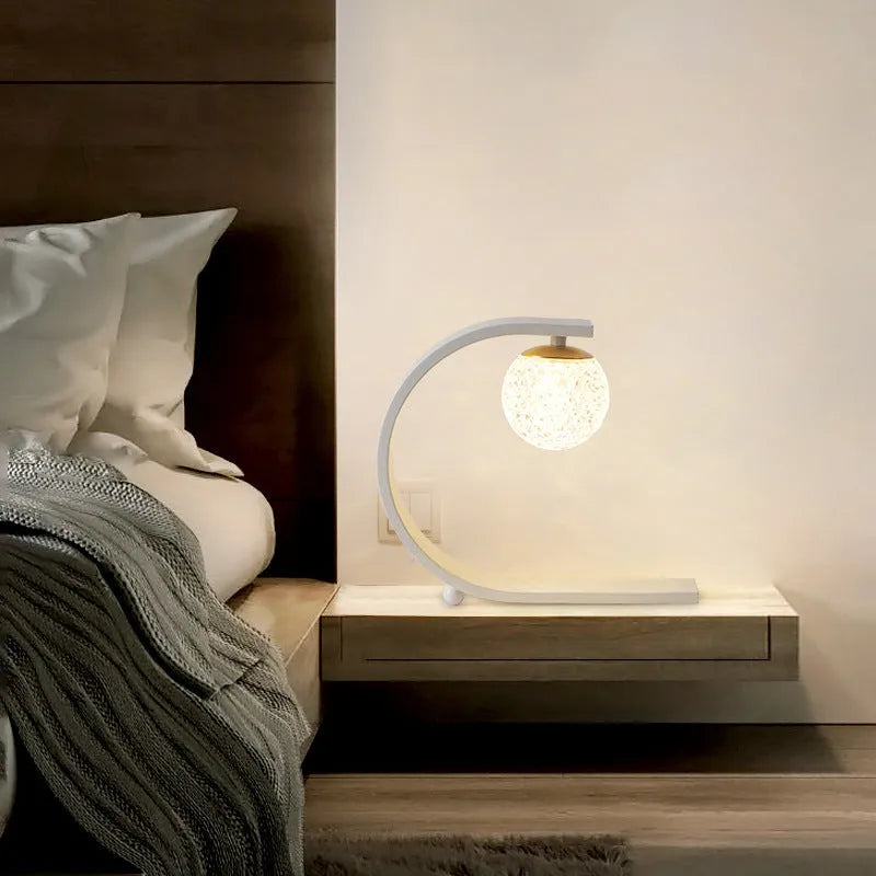 Modern minimalist starry LED desk lamp black iron and acrylic 5W 26.5 x 9 x 23 cm with push button switch