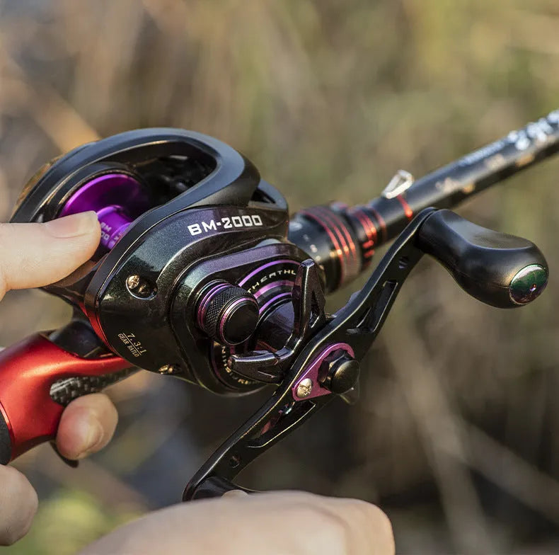 BM2000 fishing wheel with water drop design and magnetic brake system