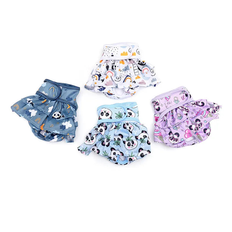 Home Washable Dog Safety Pants menstrual pet physical pant for female dogs polyester purple panda
