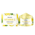 100g lemon exfoliating body scrub with walnut shell powder and vitamin C in white tub