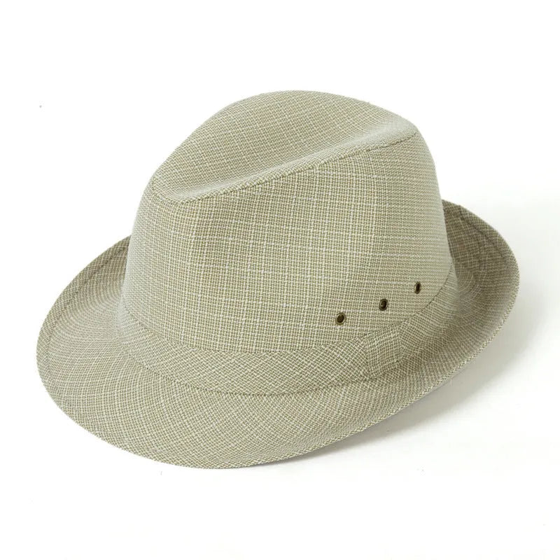Men's fedora hat in suit material or linen available in sizes 57cm to 60cm circumference