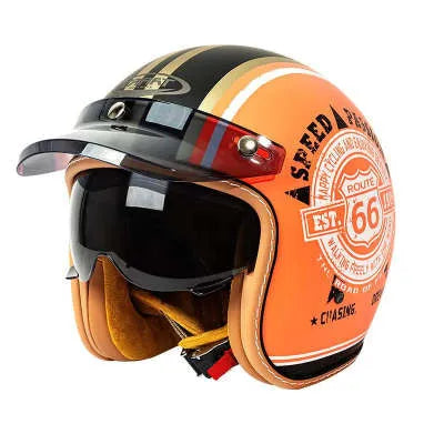 Retro-style half helmet for electric bike riding in ABS plastic, shown in a classic colour option.