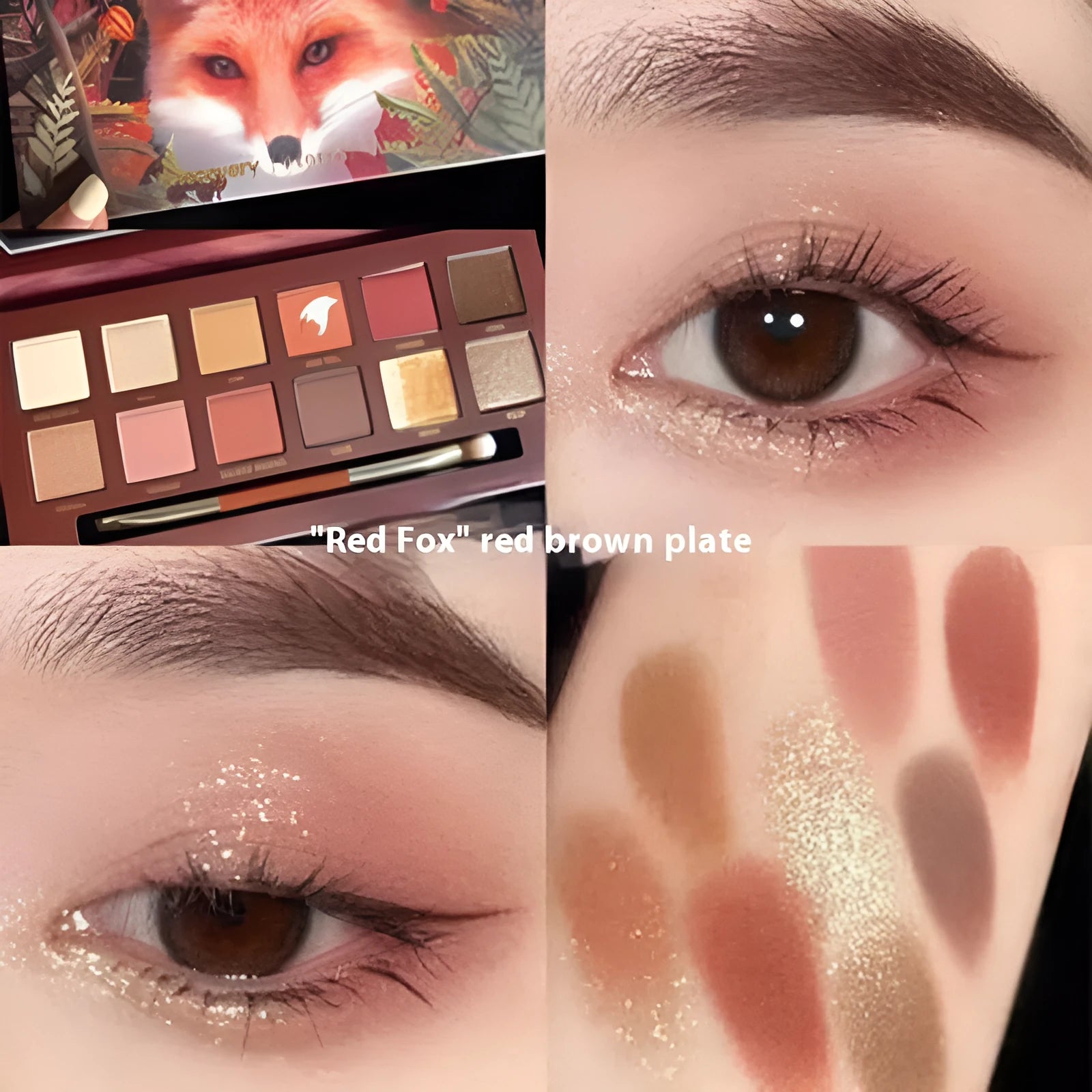 Twelve-colour animal themed eye shadow palette with pressed powder formula