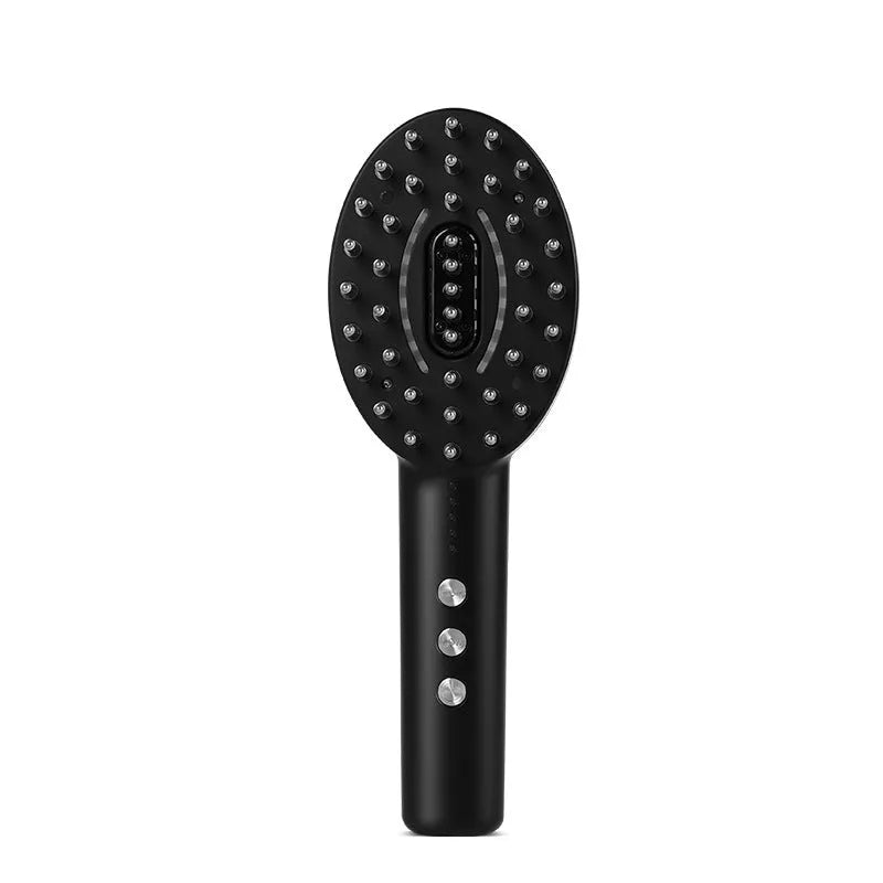 Black scalp medicine supplying device with vibration massage functions for therapeutic scalp soothing