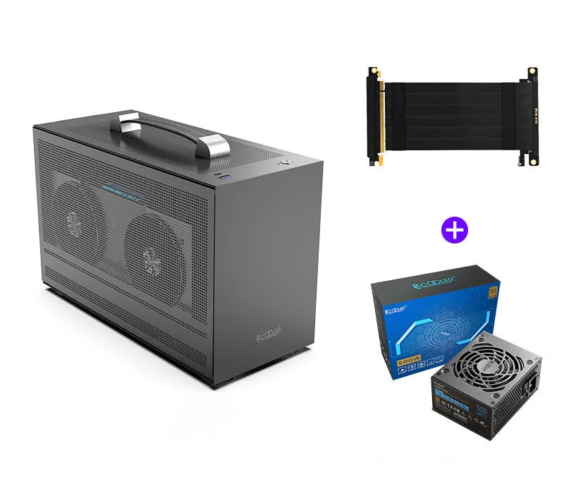Hummingbird PRO mini-ITX desktop computer chassis in titanium grey and white colour options