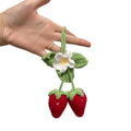 Handmade strawberry-shaped weaving pendant made from cotton and hemp for car decorative hanging