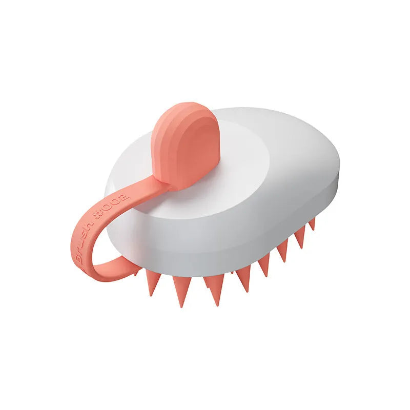Soft silicone pet bath brush in blue colour for dog grooming and massage during bathing