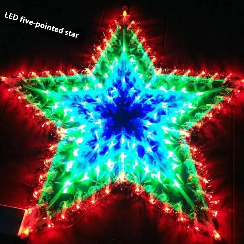 Christmas festival plug-in outdoor decorative string lights with colourful designs for holiday decoration