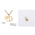 Stainless steel necklace with cross chain and a single initial letter pendant in gold tone.