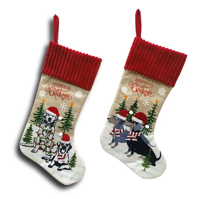 Cloth Christmas tree pendant ornament measuring 46cm by 28cm in pastoral and American styles