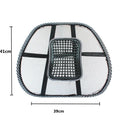 Black car lumbar support pillow measuring 41x39cm with polypropylene fibre material