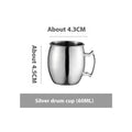 Stainless steel Moscow Mule copper plated cup with glass lining and hammer point texture