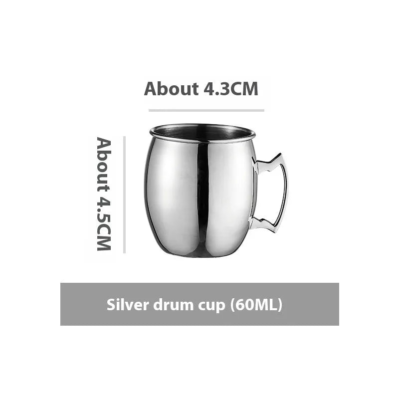 Stainless steel Moscow Mule copper plated cup with glass lining and hammer point texture