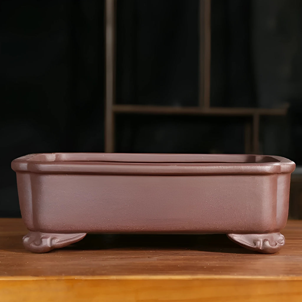 Purple sand rectangular manger bonsai planter with antique classical design for floor display