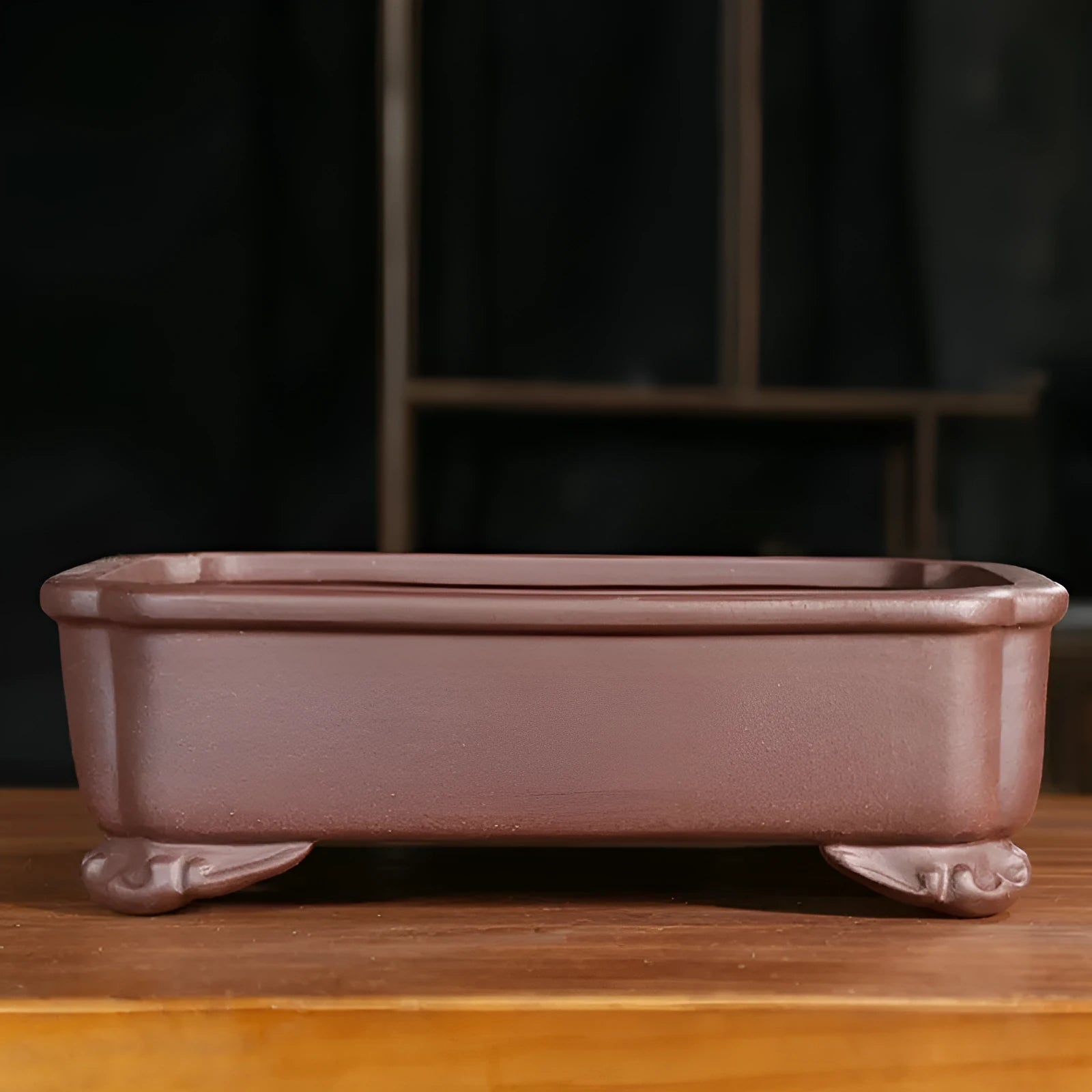 Purple sand rectangular manger bonsai planter with antique classical design for floor display