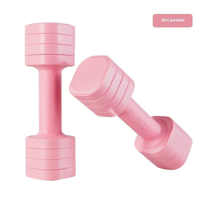 Detachable pink dumbbell set for women's fitness and body shaping