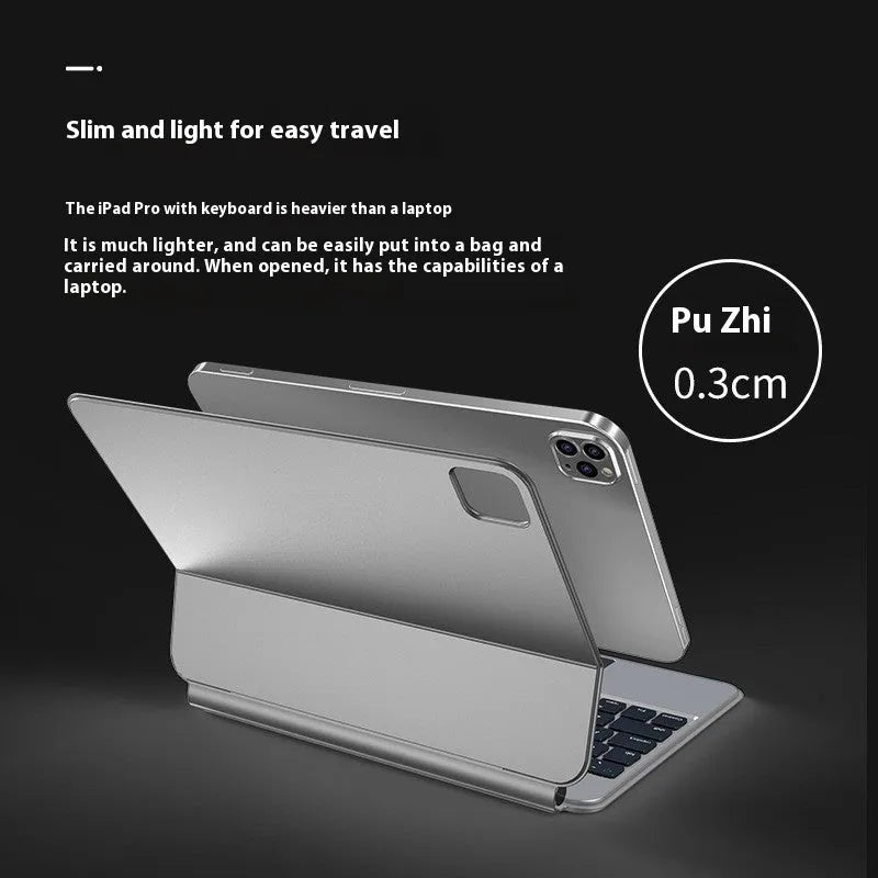 iPad magnetic keyboard and protective cover in black, white, pink, purple or blue