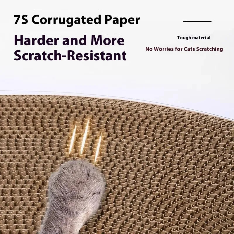 White transparent cat scratch board and diamond-pattern tunnel nest combined into one unit