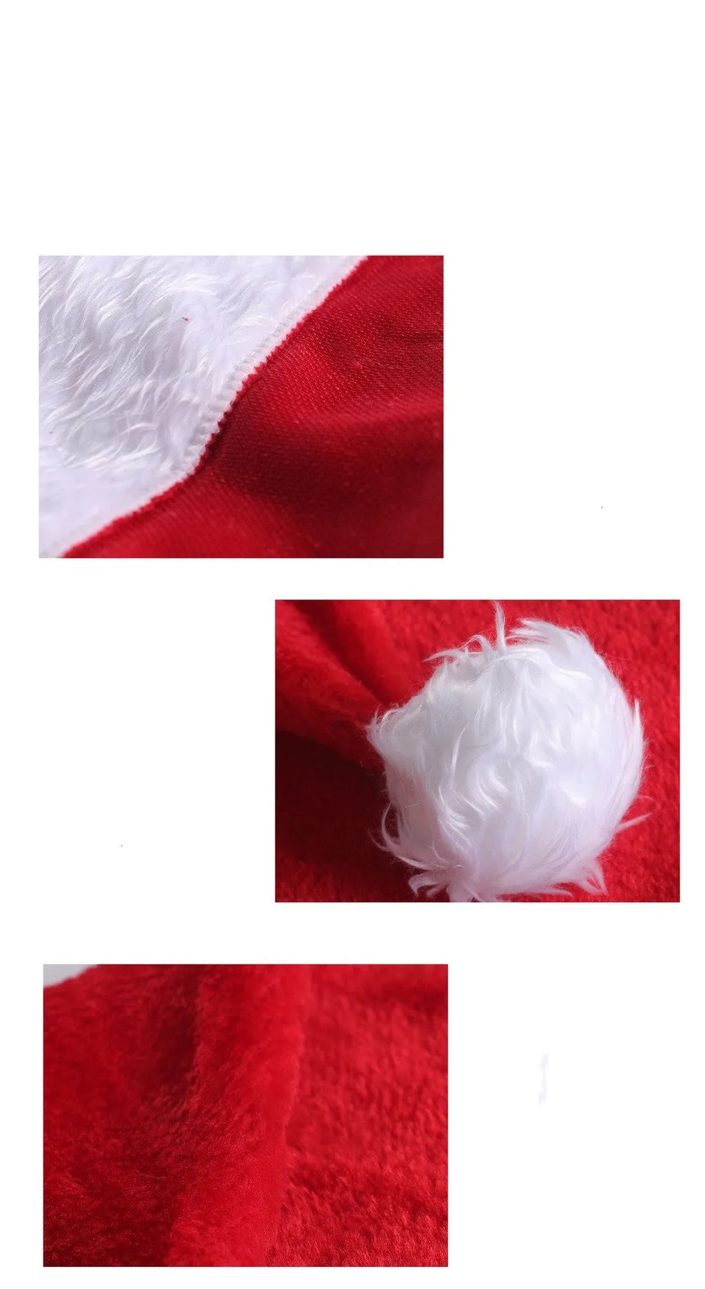 Red and white plush Santa hat with illuminated multi-coloured LED lights and a white pom-pom.