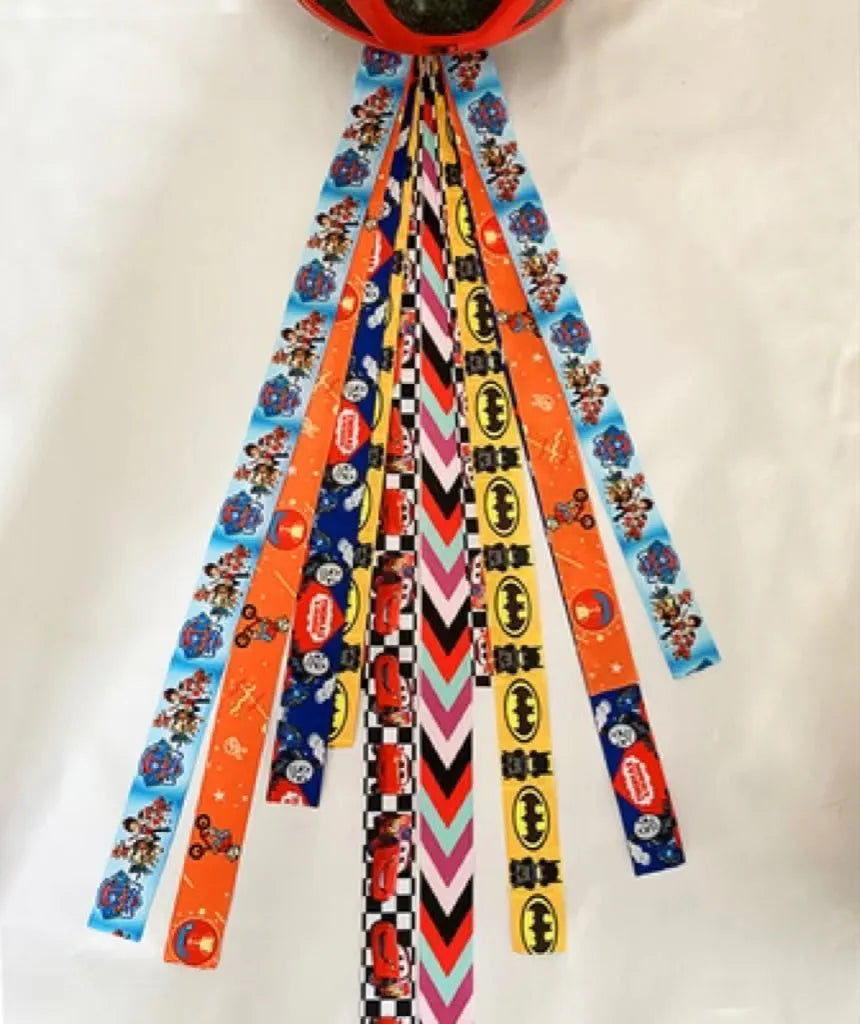 Children's helmet decorative streamer accessory in multiple colour choices for roller skating and biking