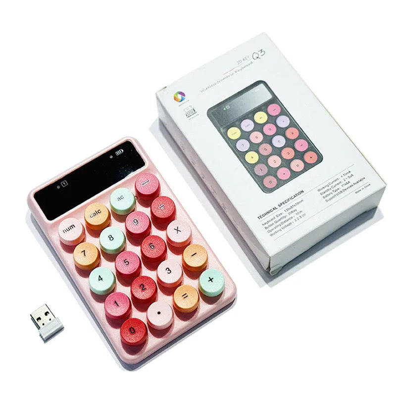 Mini portable wireless digital keyboard in macaron colours with ABS construction