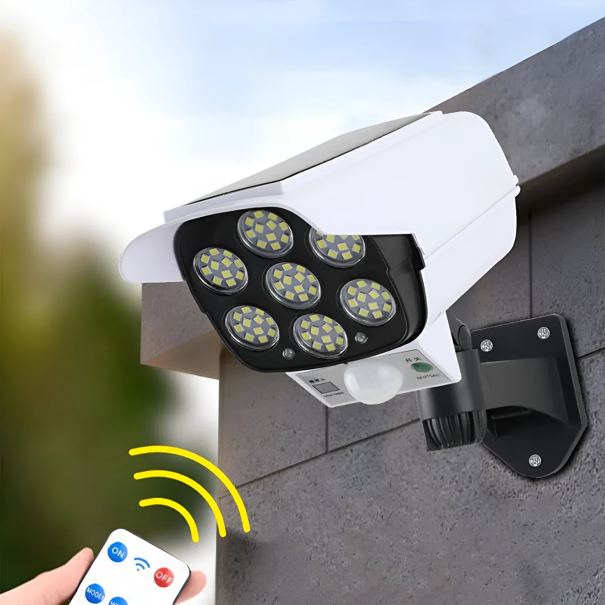 Outdoor waterproof LED solar simulation monitor lamp with motion induction for courtyard wall installation