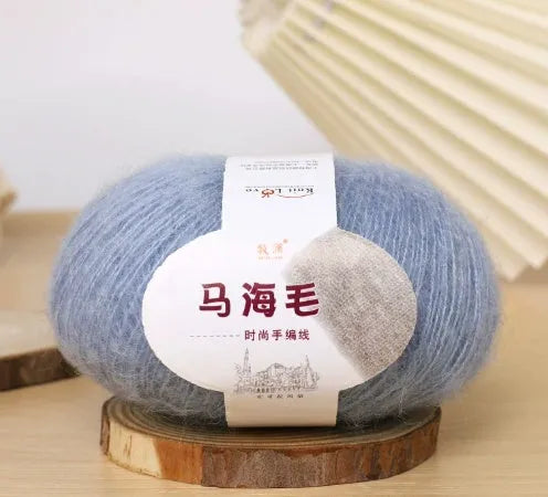 Mohair wool ball for DIY scarf knitting and crochet in Inverness thread style with multiple colour options