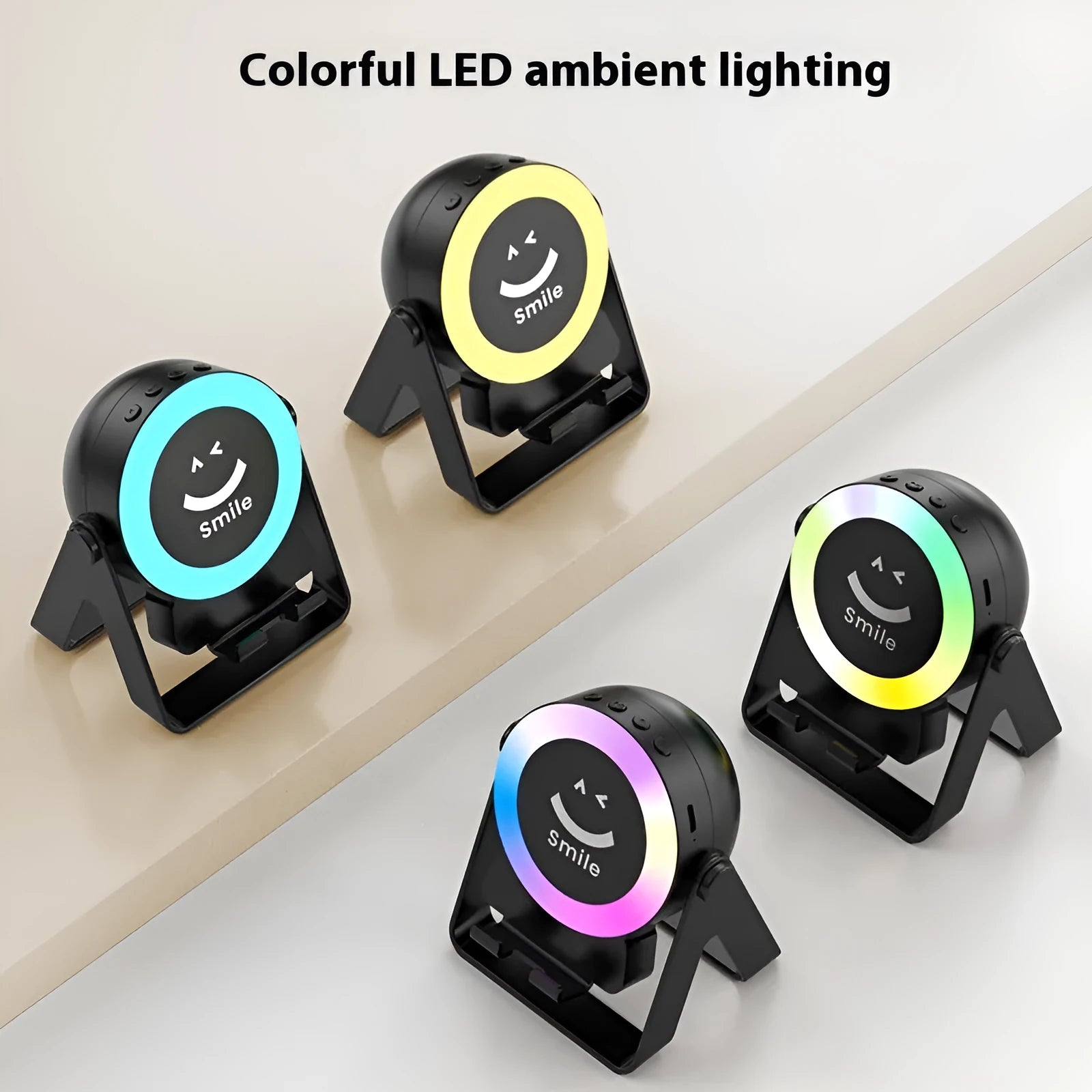 Induction bracket rechargeable Bluetooth speaker with LED colourful lighting in black colour option