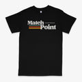 Black men's t-shirt with a 3D digital printed pattern, round neck, and short sleeves