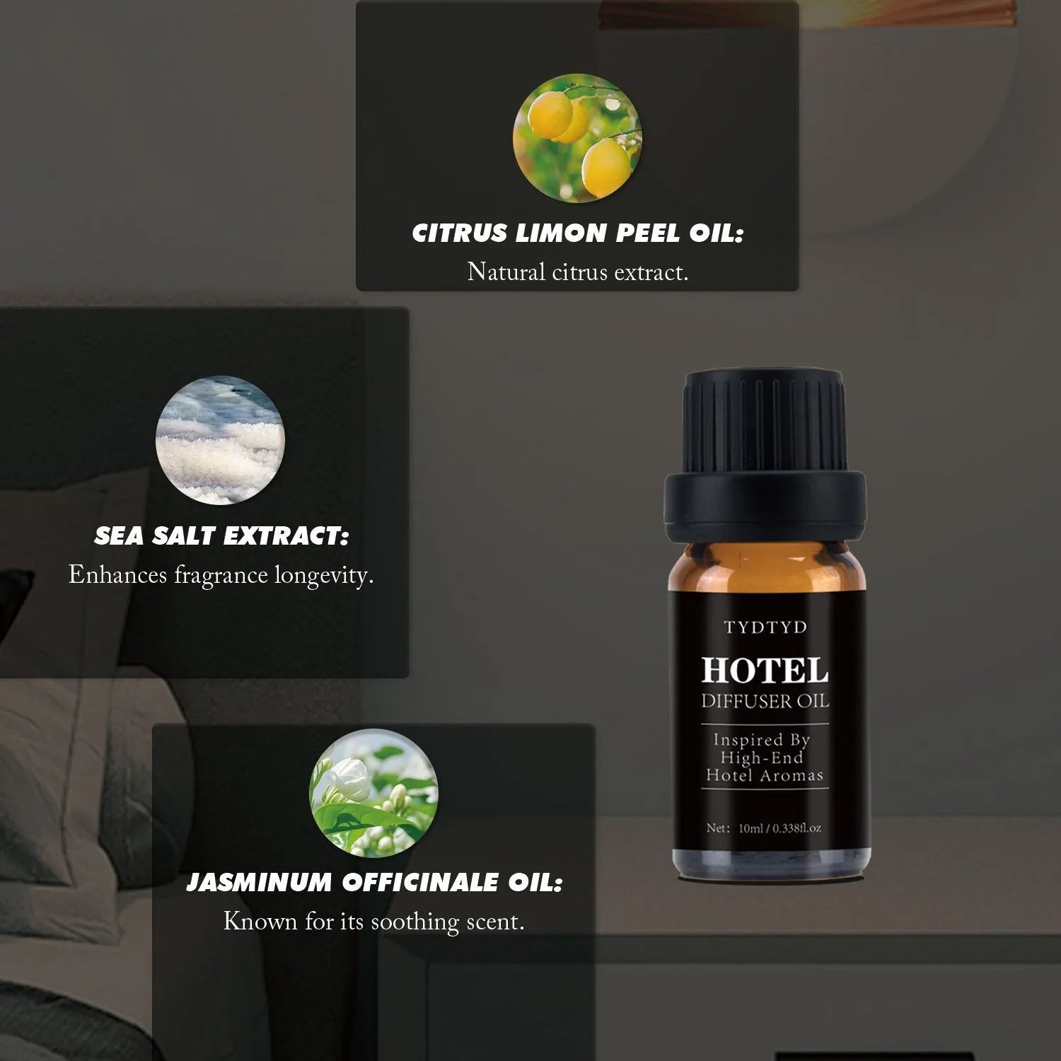 10ml bottle of natural plant fragrance essential oil for universal skin type use