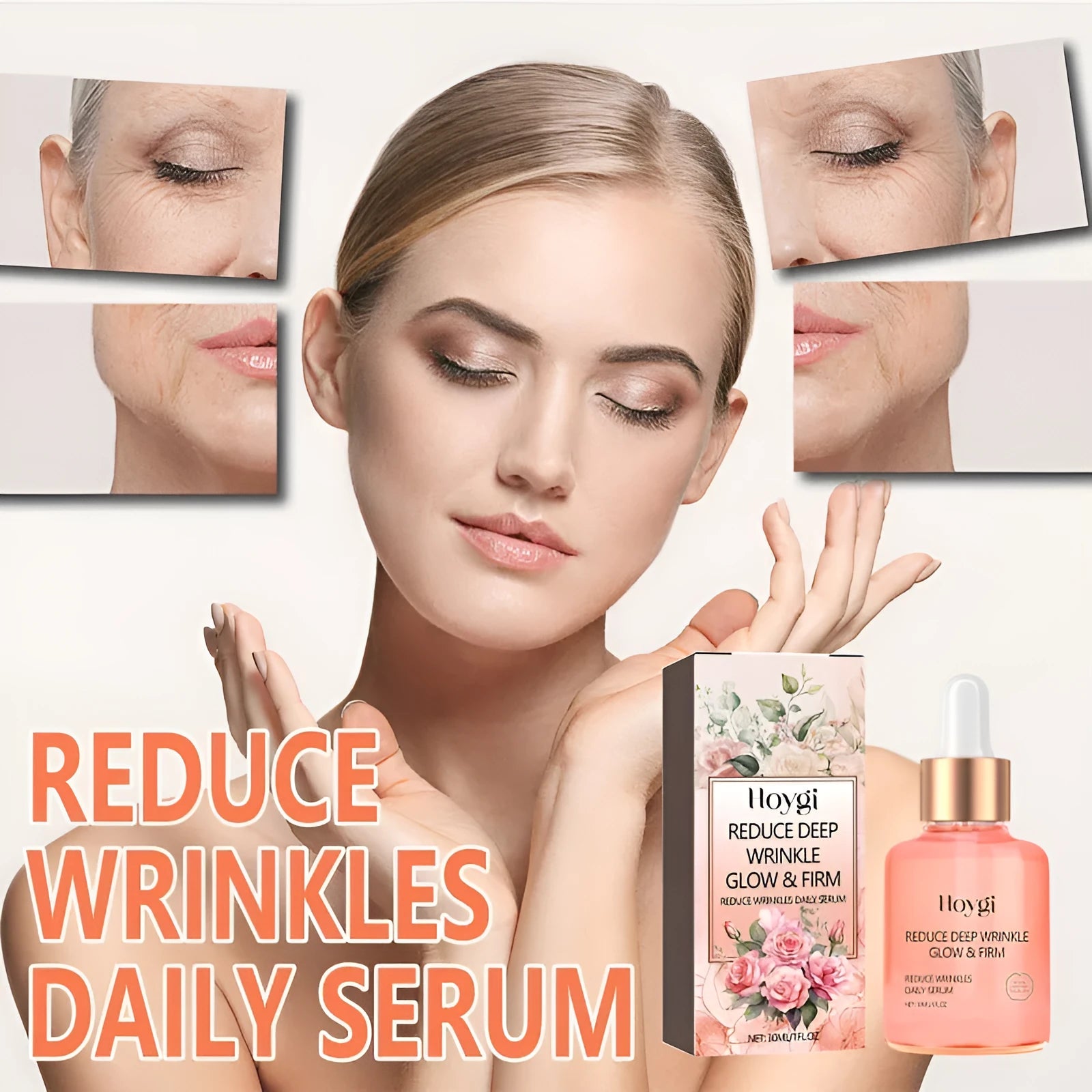 30ml rose essential oil serum bottle for facial moisturising and fine line smoothing skincare