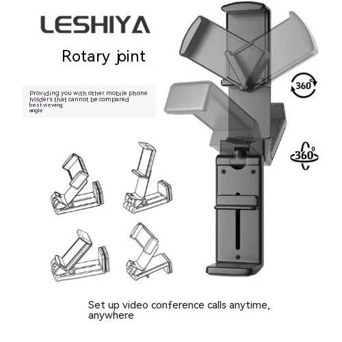 Foldable rotating universal phone holder in black, grey, or green colours