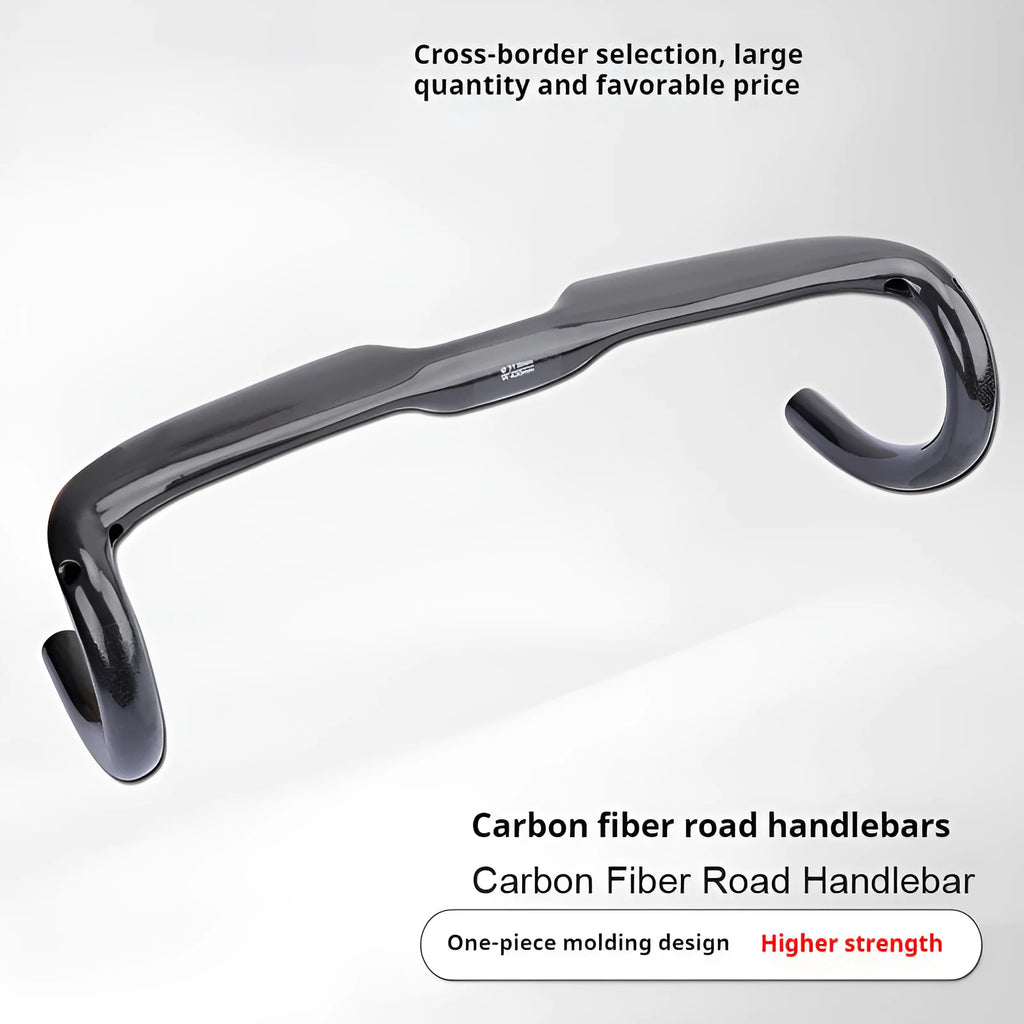 Road bicycle carbon fibre drop bar handlebar in Black Grey Silver colour